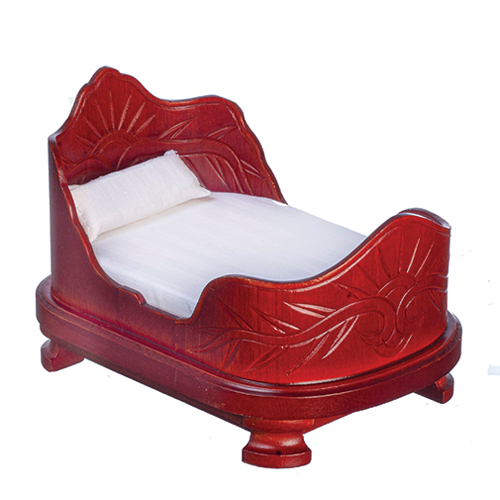 Dollhouse Miniature Belter Bed, Mahogany